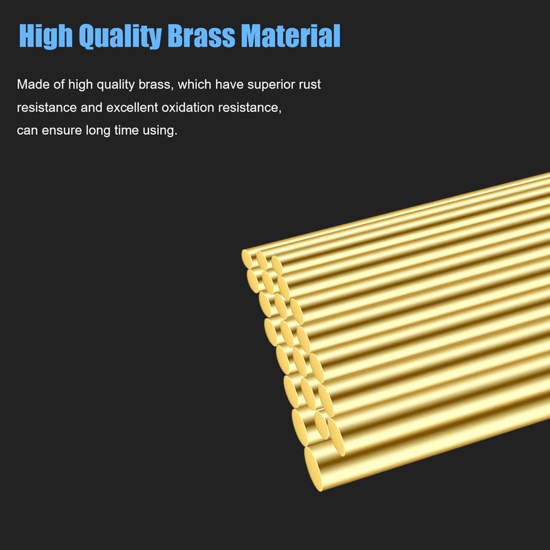 DYWISHKEY 10 Pieces 12 inches 1/8 inch Brass Rods, Brass Round Stock Lathe Bar Stock for DIY Craft Making, Handle Pin, Brass Rod 1/8 inch in Diameter, 12 inches in Length - Image 2